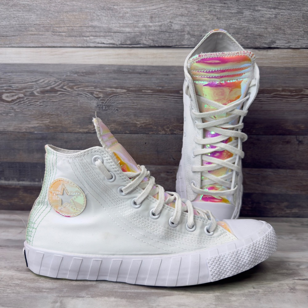Converse Chuck Taylor All Star Unt1tl3d Men Size 9.5 High Top Iridescent White